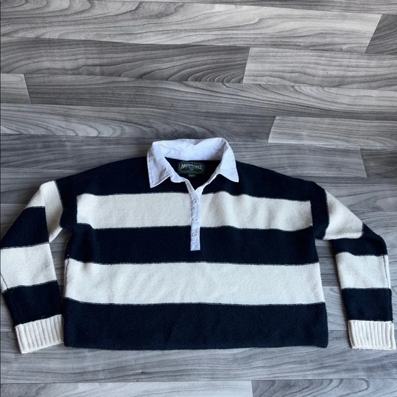 American Eagle Outfitters Navy and Cream Striped Sweater - Picture 8 of 11